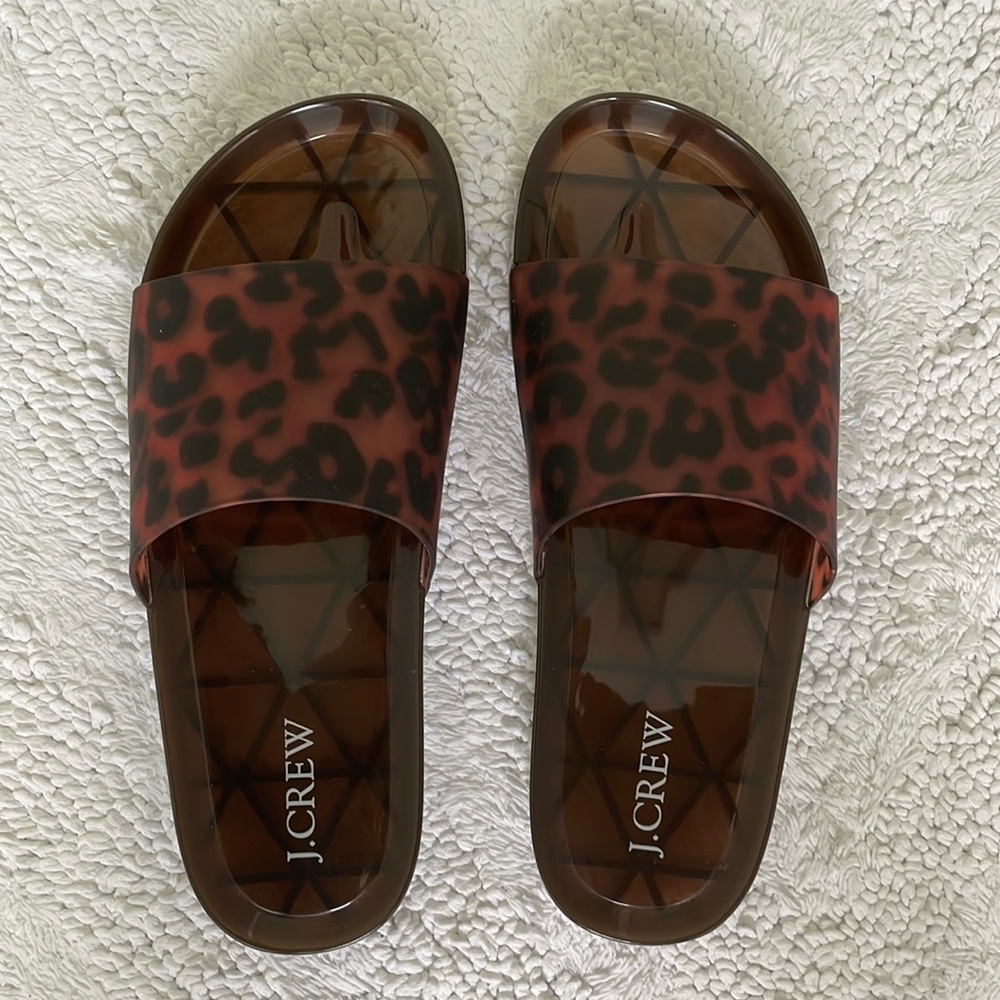 J. Crew Cheetah Jelly Slides